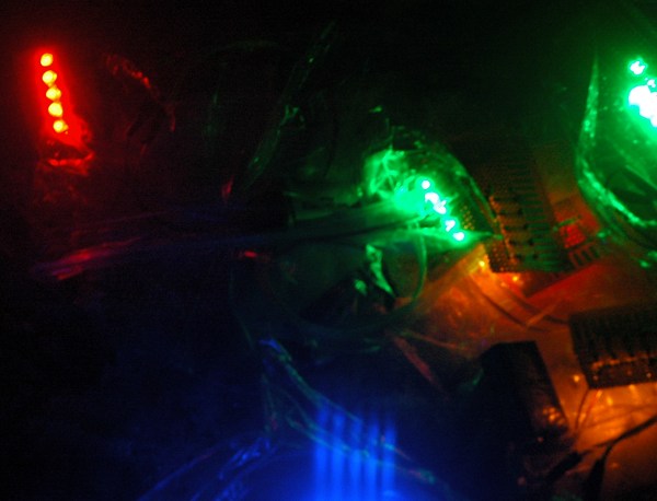Image of the LED circuit used to illuminated trees during this photo shoot. (c) Kyle Clements, 2010. cc-by-nc-sa